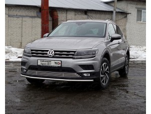 Защита передняя нижняя 42,4 мм для Volkswagen Tiguan 2016-2021 VWTIG17-58