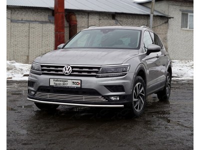 Защита передняя нижняя 42,4 мм ТСС для Volkswagen Tiguan 2016-2021