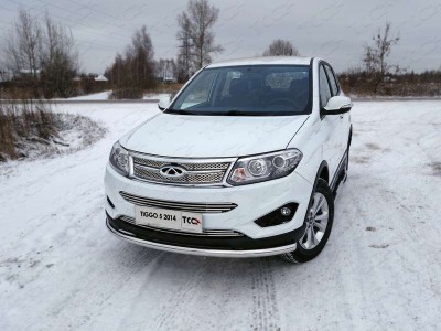 Накладка решётки радиатора средняя 12 мм ТСС для Chery Tiggo 5 2014-2021