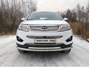 Защита передняя двойная 60-42 мм для Chery Tiggo 5 № CHERTIG514-02