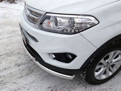 Защита передняя двойная 60-42 мм ТСС для Chery Tiggo 5 2014-2021