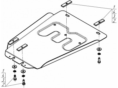 Усиленная защита КПП (2 мм, сталь) для JAC T8 2018-н.в., JAC T8 Pro 2019-н.в.