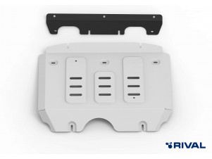 Защита радиатора + комплект крепежа, Rival, Алюминий для Jac T6 V-2.0 2018-н.в. /Jac T8 V-2.0 2023-н.в. /Sollers ST6 V-2.0 2023-н.в. №333.9207.1