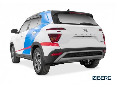 Фаркоп для Hyundai Creta 2016-2021, 2021-2022, Solaris HC 2024-н.в. съемное крепление шара под американский квадрат