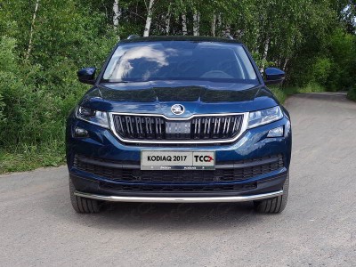 Защита переднего бампера 42 мм ТСС для Skoda Kodiaq 2018-2021