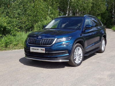 Защита переднего бампера 42 мм ТСС для Skoda Kodiaq 2018-2021
