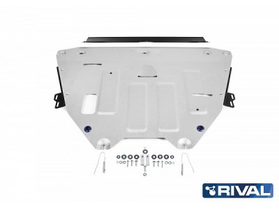 Защита картера и КПП Rival алюминий 4 мм с крепежом для Volvo XC40 2018-2021