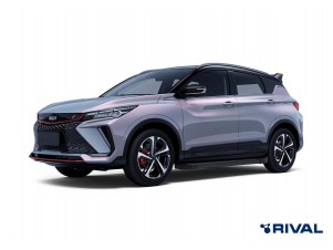 Порог-площадка "Black" F173ALB + комплект крепежа для Geely Coolray SX11 2023-н.в., Belgee X50 2023-н.в. №F173ALB.1908.1