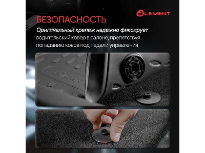 Коврики 3D в салон подходят для GEELY Coolray (I) 2020-н.в., передний левый, кросс, 1шт. (полиуретан) / Джили Кулрей