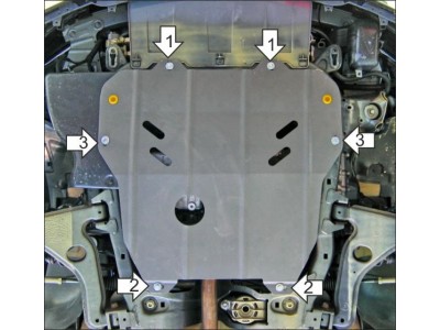 Усиленная защита картера двигателя, КПП (2 мм, сталь) для Opel Zafira 2005-2011, Opel Astra H 2004-2010, Opel Astra G 1998-2005, Opel Astra Family 2010-2014, Chevrolet Viva 2003-2008