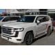 Дефлекторы боковых окон для Toyota Land Cruiser 300 2021-н.в. /на хром пакет/, 6ч., темный / Тойота Ленд крузер
