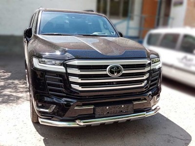 Защита переднего бампера d-76 с доп.накладками для Toyota Land Cruiser 300 70TH ANNIVERSARY 2021–н.в.