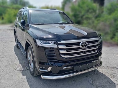Защита переднего бампера радиусная d-76 с подгибами для Toyota Land Cruiser 300 70TH ANNIVERSARY 2021–н.в.