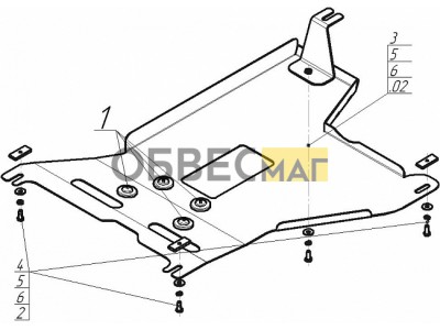 Усиленная защита датчика (2 мм, сталь) для Renault Kaptur 2016-2022, Renault Duster 2015-2021, 2021-2022, Renault Arkana 2019-2022, Nissan Terrano 2014-2022