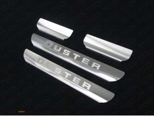 Накладки на пороги шлифованный лист надпись Duster для Renault Duster № RENDUST15-21