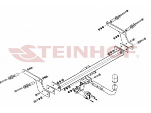 Фаркоп для Renault Duster 2WD, 4WD 2010-2015, 2015-2021, Renault Duster 2 2021-2022, Nissan Terrano 2014-2022 условно-съемное крепление шара №D-014