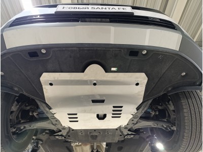 Защита картера, КПП (алюминий 4 мм) для Hyundai Santa Fe 2023-н.в. (V - все)