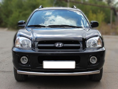Защита переднего бампера одинарная d-60 Технотек для Hyundai Santa Fe Classic 2000-2012