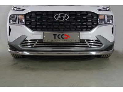 Защита передняя нижняя 60,3 мм ТСС для Hyundai Santa Fe IV Рестайлинг 2020 – 2023