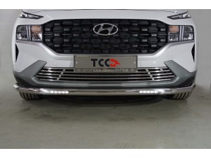 Защита передняя нижняя (с ДХО) 60,3 мм для Hyundai Santa Fe IV Рестайлинг 2020 – 2023 HYUNSF21-29