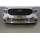 Защита передняя нижняя (овальная) 75х42 мм ТСС для Hyundai Santa Fe IV Рестайлинг 2020 – 2023