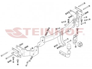 Фаркоп для Hyundai Santa Fe III (DM) 09/2012-2018, Kia Sorento II 11/2012-2020 условно-съемное крепление шара №K-035