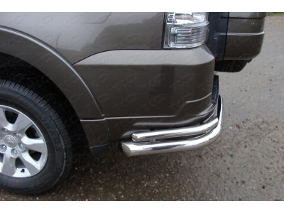 Защита задняя двойные уголки 76-42 мм ТСС для Mitsubishi Pajero 4 2011-2014