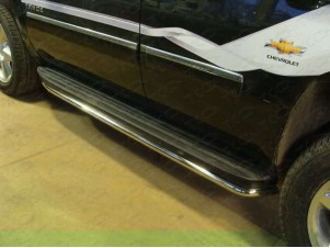 Защита штатных порогов 42 мм для Chevrolet Tahoe № CHEVTAH12-04