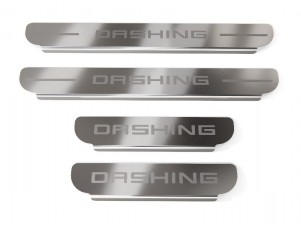 Накладки на пороги (лист шлифованный надпись Dashing) 4шт для Jetour Dashing 1.5T 2WD 2022 – н.в. JETDASH23-05