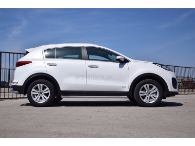 Защита порогов вогнутые d=63 мм (НПС) для Kia Sportage 2016-2022