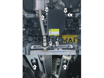 Усиленная защита заднего дифференциала (2 мм, сталь) для Kia Sportage 2016-2018, 2018-2022, Hyundai Tucson 2015-2018, 2018-2020