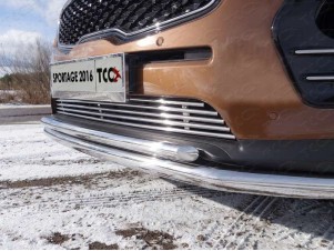 Защита передняя двойная 60-42 мм для Kia Sportage № KIASPORT16-17