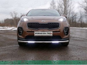 Защита переднего бампера с ДХО 60 мм для Kia Sportage № KIASPORT16-22