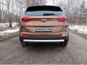 Защита заднего бампера овальная 75х42 мм для Kia Sportage № KIASPORT16-25