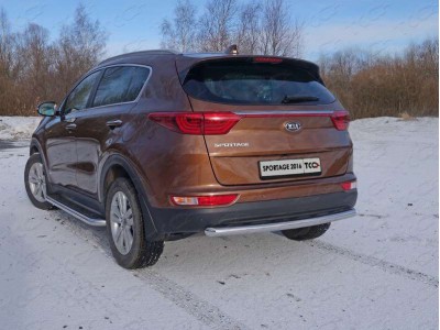 Защита заднего бампера 60 мм ТСС для Kia Sportage 2016-2018