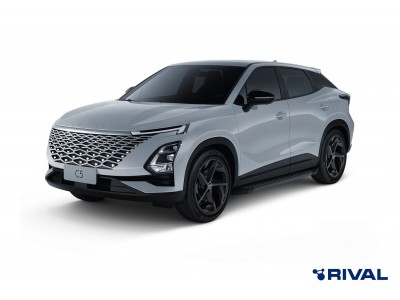Порог-площадка "Black" F173ALB + комплект крепежа, RIVAL для Omoda C5, 2022-н.в.