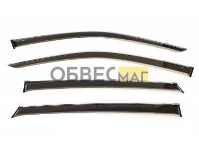Дефлекторы боковых окон Cobra Tuning с хромированными молдингами для Haval F7 2019