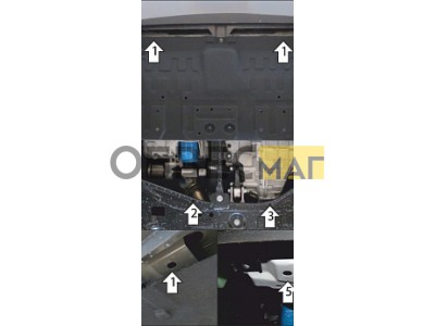 Защита картера двигателя и КПП (1,5 мм, сталь) для Jetour X90 Plus 2023-н.в.