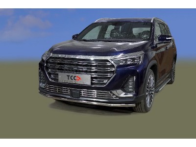 Защита передняя нижняя 42,4 мм ТСС для Jetour x90 plus 2WD 2021 – н.в.