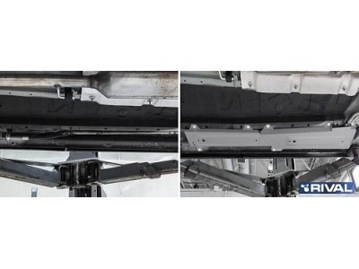Защита трубок кондиционера + комплект крепежа, Rival, Алюминий для Jetour X90 Plus,  V-1.6, V-2.0, Робот, передний, 2023-н.в.