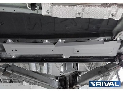 Защита трубок кондиционера + комплект крепежа, Rival, Алюминий для Jetour X90 Plus,  V-1.6, V-2.0, Робот, передний, 2023-н.в.