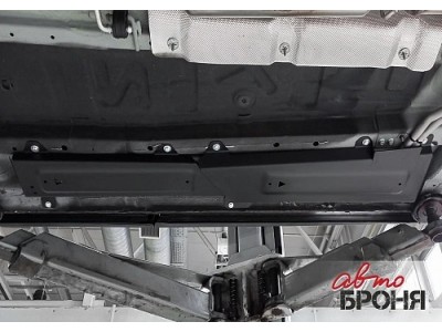 Защита трубок кондиционера + комплект крепежа, АвтоБРОНЯ, Сталь для Jetour X90 Plus,  V-1.6, V-2.0, Робот, передний, 2023-н.в.