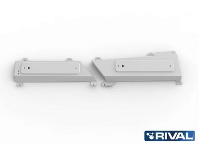 Защита трубок кондиционера + комплект крепежа, Rival, Алюминий для Jetour X90 Plus,  V-1.6, V-2.0, Робот, передний, 2023-н.в.