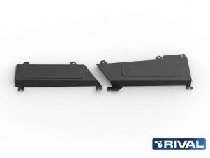 Защита трубок кондиционера + комплект крепежа, Rival, Сталь для Jetour X90 Plus,  V-1.6, V-2.0, Робот, передний, 2023-н.в. №111.0940.1