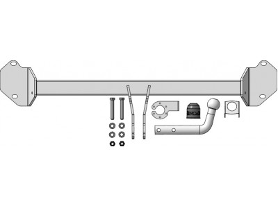 Фаркоп оцинкованный для Mini Countryman 2017-2024, Mini Clubman 2015-2024, BMW X2 F39 2018-2024, BMW X1 F48 2015-2022, BMW 2-Series Active Tourer F45 09/2014-2021, BMW 2-Series Gran Tourer F46 05/2015-2021 крепление шара на двух болтах