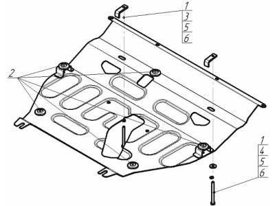 Усиленная защита картера двигателя, КПП (2 мм, сталь) для Toyota Vanguard 2007-2013, Toyota RAV4 2005-2009, 2009-2013