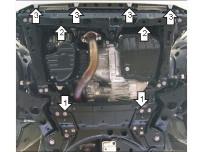Усиленная защита картера двигателя, КПП (2 мм, сталь) для Toyota Vanguard 2007-2013, Toyota RAV4 2005-2009, 2009-2013