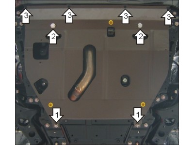 Усиленная защита картера двигателя, КПП (2 мм, сталь) для Toyota Vanguard 2007-2013, Toyota RAV4 2005-2009, 2009-2013