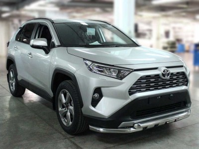 Защита переднего бампера d-60 с доп.накладками для Toyota RAV-4 2019 – н.в.