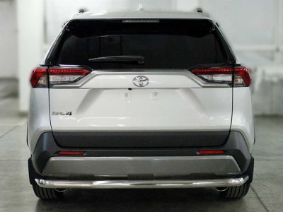 Защита заднего бампера полноразмерная d-60 для Toyota RAV-4 2019 – н.в.
